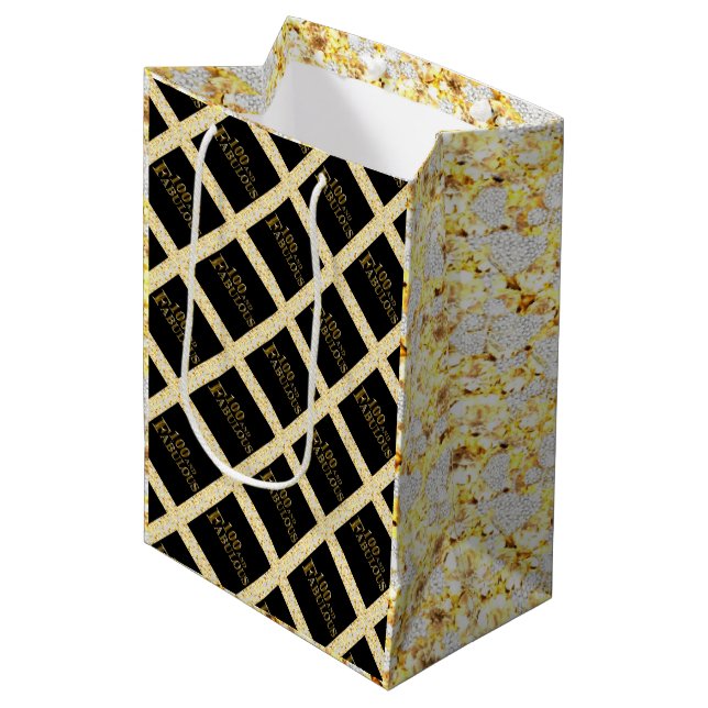 100th Birthday  Medium Gift Bag (Front Angled)
