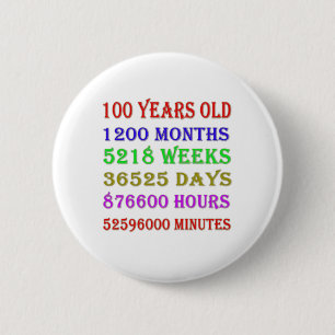 100th  Birthday Milestones 2 Inch Round Button