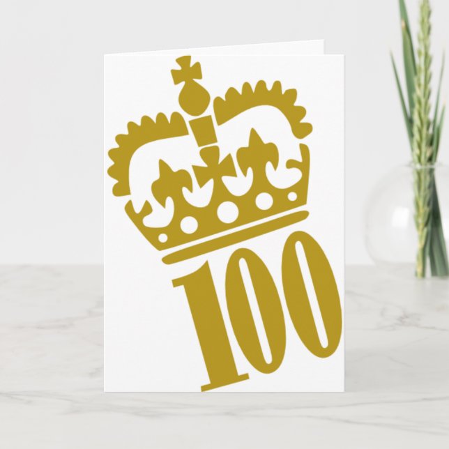 100th Birthday - Number – Hundred Card (Front)