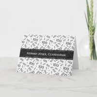 100th Birthday Number Pattern Black and White