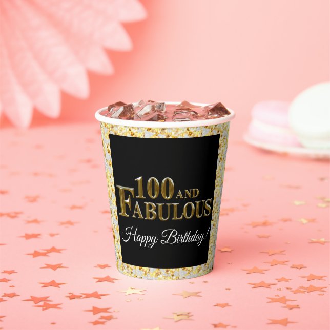 100th Birthday  Paper Cups (Insitu)