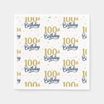 100th Birthday Paper Napkins, Happy 100th Birthday