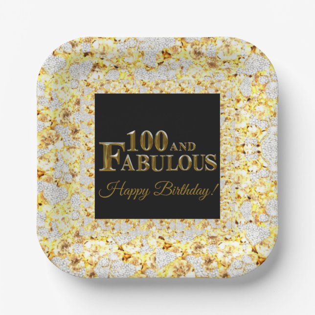 100th Birthday  Paper Plate (Front)