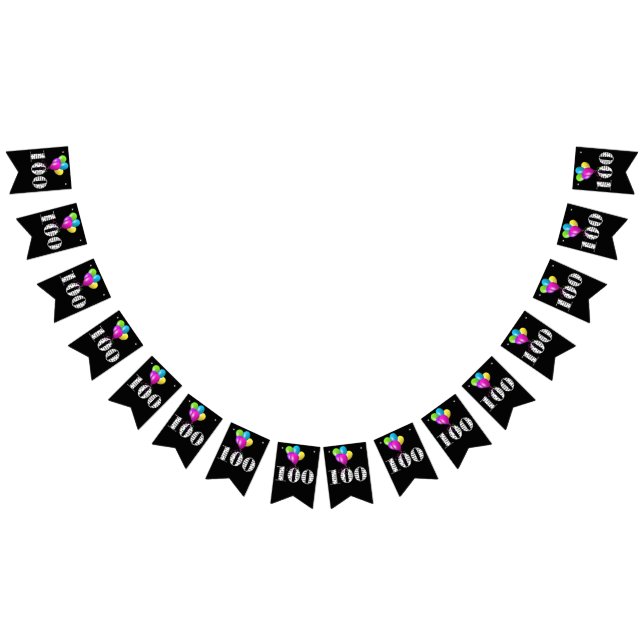 100th birthday party balloons bunting flags (All)