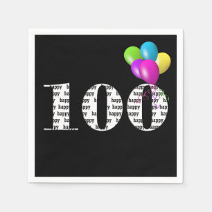 100th birthday party balloons napkin