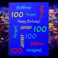 100th Birthday Party Blue Guest Book, Repeat Name