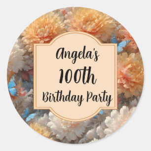 100th Birthday Party Classic Round Sticker