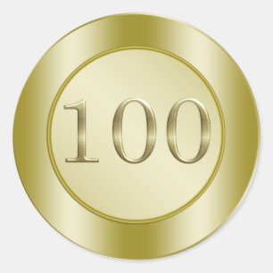 100th Birthday Party Classic Round Sticker