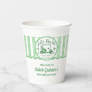 100th Birthday Party Golf Theme Let's Par-tee Paper Cups