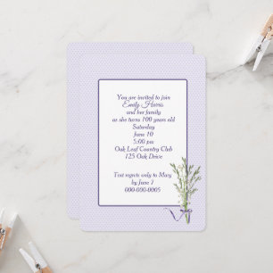 100th Birthday Party Hearts and Lily of the Valley Invitation