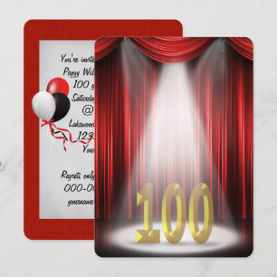 100th Birthday Party in spotlight Invitation