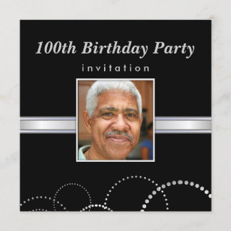 100th Birthday Party - Masculine Photo Invitations