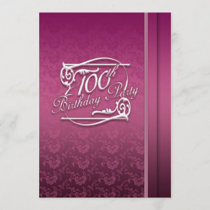 100th Birthday Party Modern Invitation
