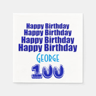 100th Birthday Party Personalized Paper Napkins