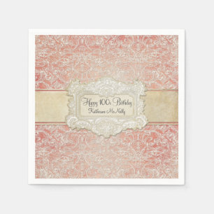 100th Birthday Party Vintage French Regency Lace Napkin