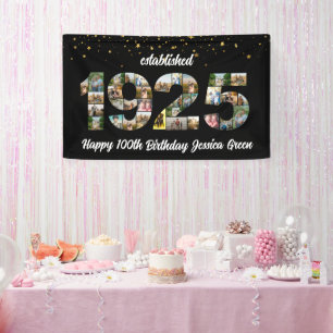 100th Birthday Photo Collage Established 1925 Banner