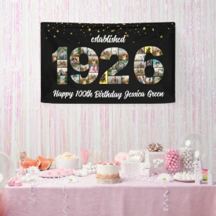 100th Birthday Photo Collage Established 1926 Banner