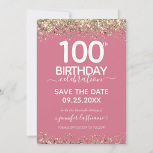 100th Birthday Save the Date Invitation