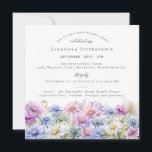 100th Birthday September Birth Month Flower Square Invitation<br><div class="desc">Elegant watercolor asters create a floral border at the bottom of this squre birthday invitation. The soft pastel purple,  pink blue and white flowers are the September birthday month flower making this the perfect theme for your September birthday.</div>