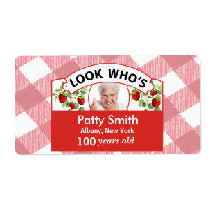 100th Birthday Sticker Labels - Easy to Customize