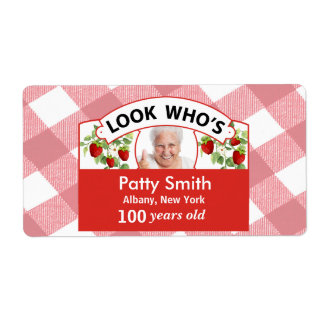 100th Birthday Sticker Labels - Easy to Customize