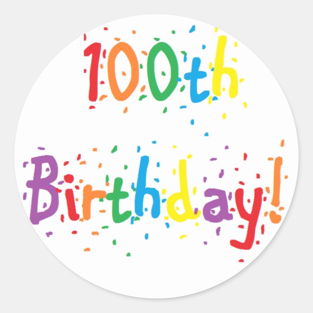 "100th Birthday" Stickers (Front)
