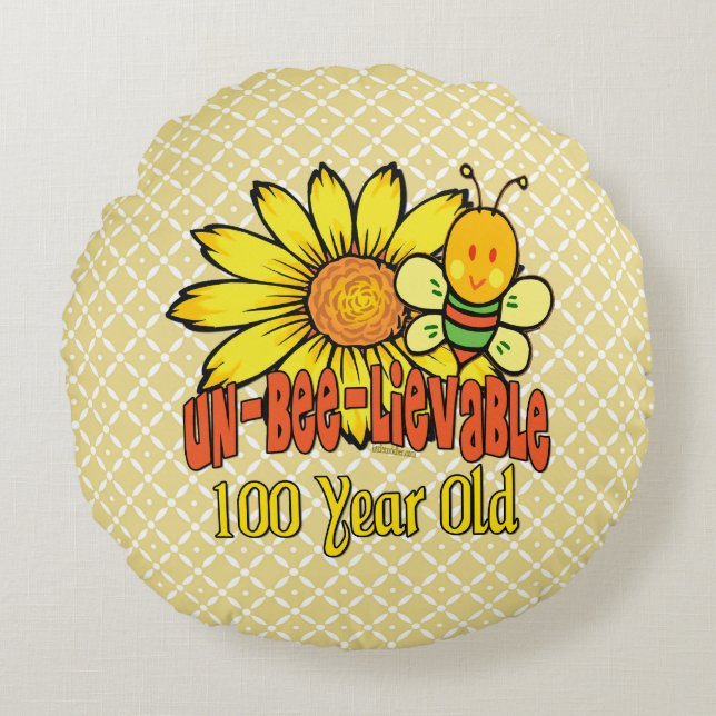 100th Birthday - Unbelievable at 100 Years Old Round Pillow (Front)