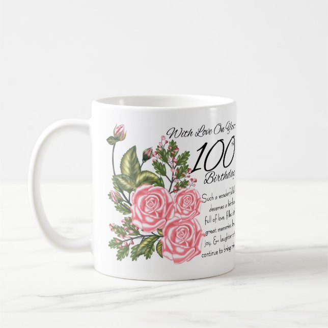100th Birthday White 11 oz Classic White Mug (Left)