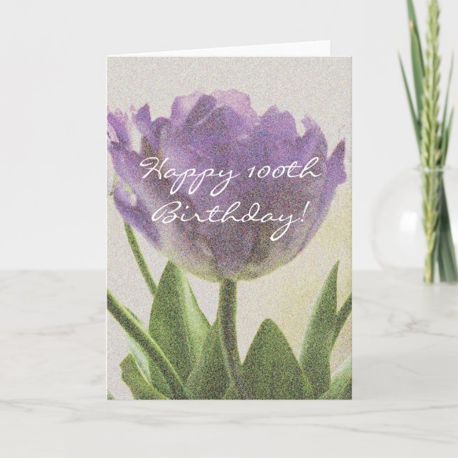 100th Carte d'anniversaire avec les fleurs (Devant)