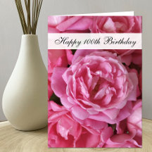 100th Carte d'anniversaire - roses pendant 100