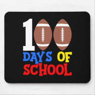 100th Day 100 Days Of School Football Sports Mouse Pad