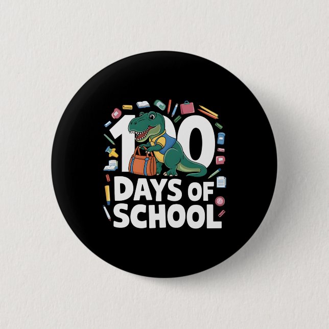 100th Day Funny Outfit Teacher &amp; Student 100 D 2 Inch Round Button (Front)