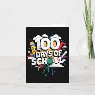 100th Day Funny Outfit Teacher & Student 100 D Card