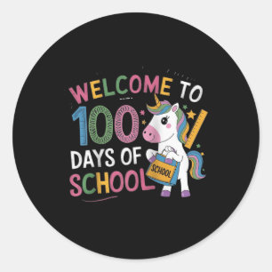 100th Day Funny Outfit Teacher & Student 100 D Classic Round Sticker