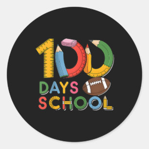 100th Day Funny Outfit Teacher &amp; Student 100 D Classic Round Sticker