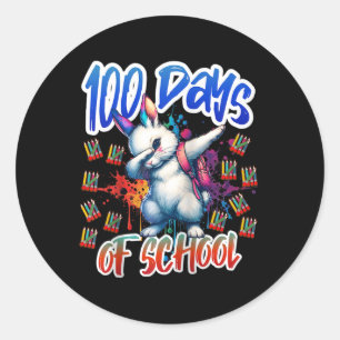 100th Day Funny Outfit Teacher & Student 100 D Classic Round Sticker