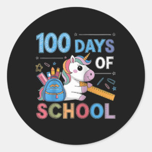 100th Day Funny Outfit Teacher & Student 100 D Classic Round Sticker