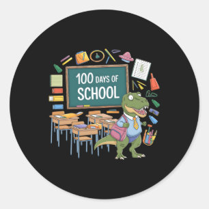 100th Day Funny Outfit Teacher & Student 100 D Classic Round Sticker