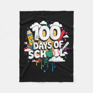 100th Day Funny Outfit Teacher &amp; Student 100 D Fleece Blanket