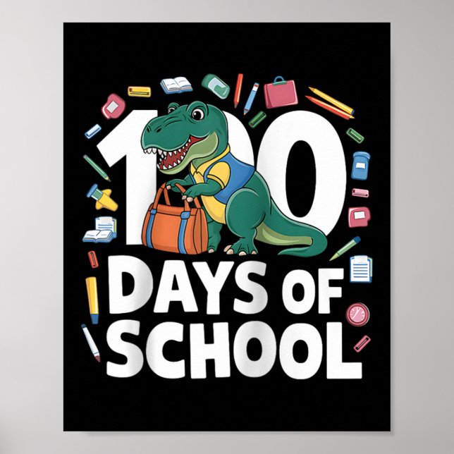 100th Day Funny Outfit Teacher &amp; Student 100 D Poster (Front)