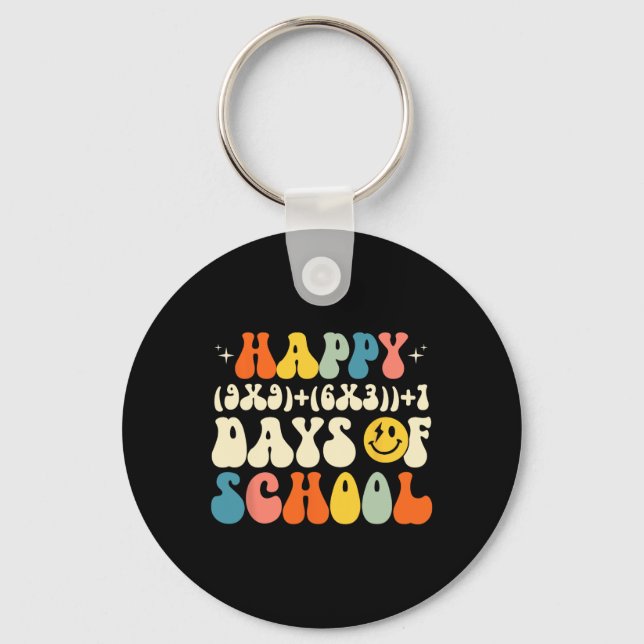 100th Day Math Formula 100 Days Of School Student  Keychain (Front)
