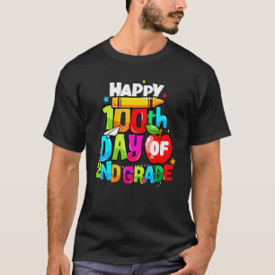 100th Day Of 2nd Grade Teacher Kids Happy 100 Days T-Shirt