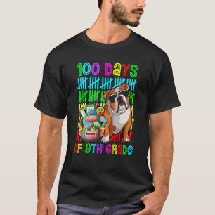 100th Day Of 9th Grade Boys Kids English Bulldog D T-Shirt