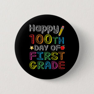 100th Day Of First Grade - Colourful 100 Days Gift 2 Inch Round Button