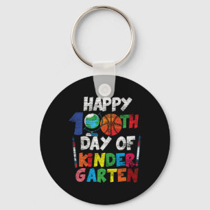 100th Day Of Kinder Garten Cute 100 Days Of School Keychain