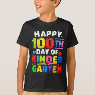 100th Day Of Kindergarten 100 Days For Teacher Kid T-Shirt