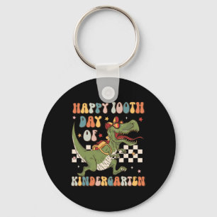 100th Day Of Kindergarten 100 Days Of School Trex  Keychain