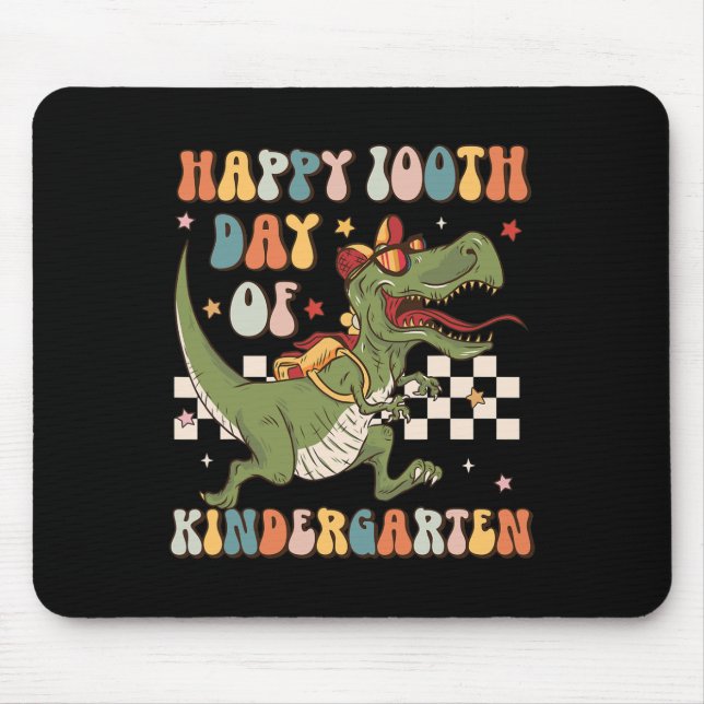 100th Day Of Kindergarten 100 Days Of School Trex  Mouse Pad (Front)