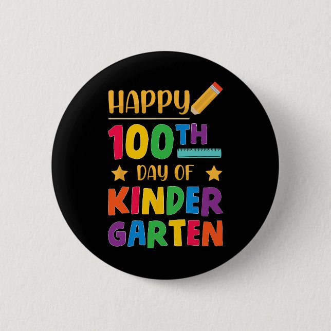 100th Day Of Kindergarten Cute School Student  2 Inch Round Button (Front)