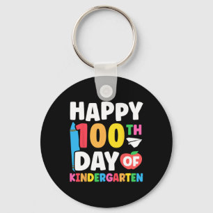 100th Day Of Kindergarten Kids 100 Days Of School Keychain